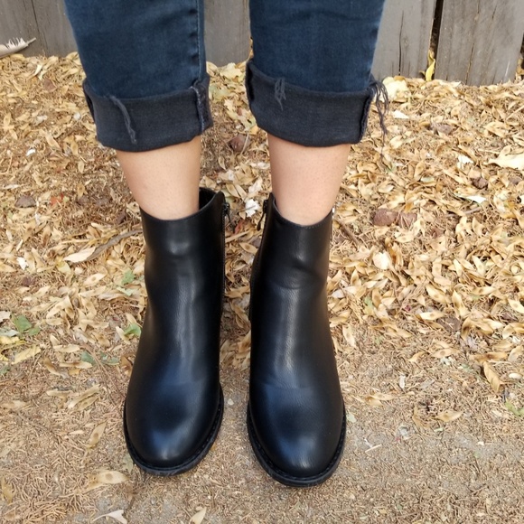 2/$50 Black Vegan Ankle Booties Boots - Picture 5 of 8